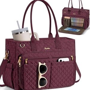 Burgundy Bagstellar Quilted Laptop/Work bag